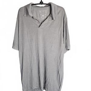 RIVA Men's Gray Polyester Polo Shirt Large